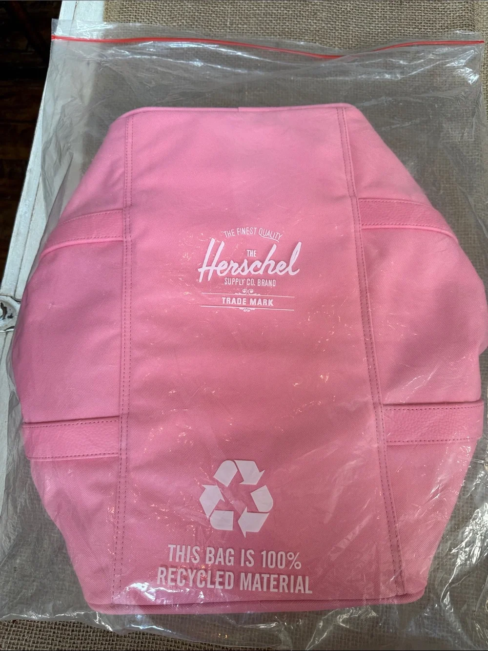 Plumeria pink carry on travel duffle bag with removable long strap and handles